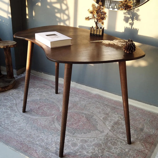 Rustic Wooden Elipse Modern Desk