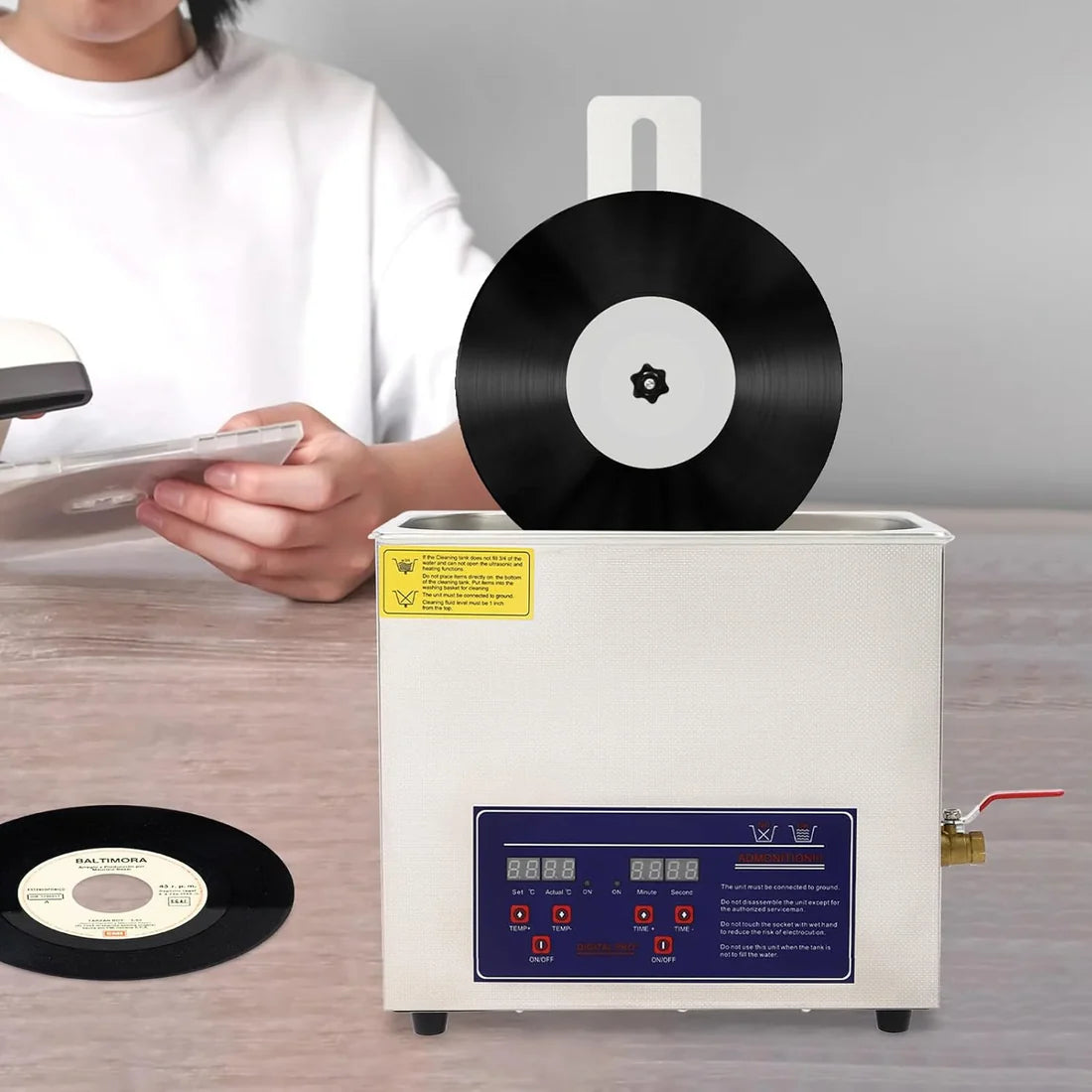 ✨Height-Adjustable Vinyl Record Ultrasonic Cleaner
