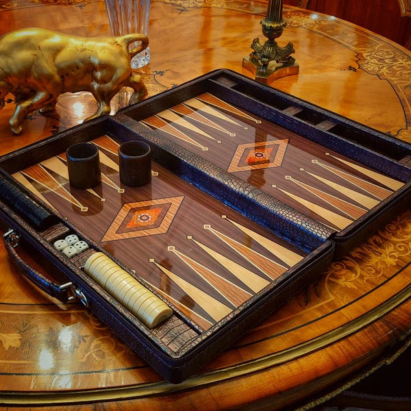 ✨Personalized Leather Backgammon Set, Handmade Backgammon