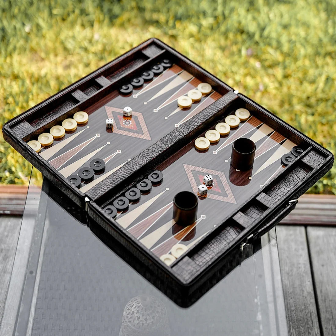✨Personalized Leather Backgammon Set, Handmade Backgammon