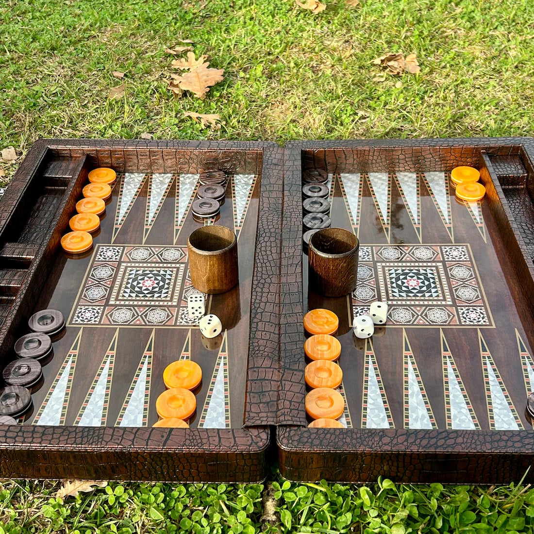 ✨Personalized Leather Backgammon Set, Handmade Backgammon