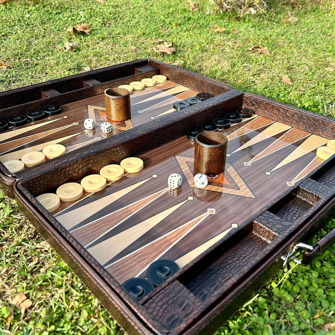 ✨Personalized Leather Backgammon Set, Handmade Backgammon