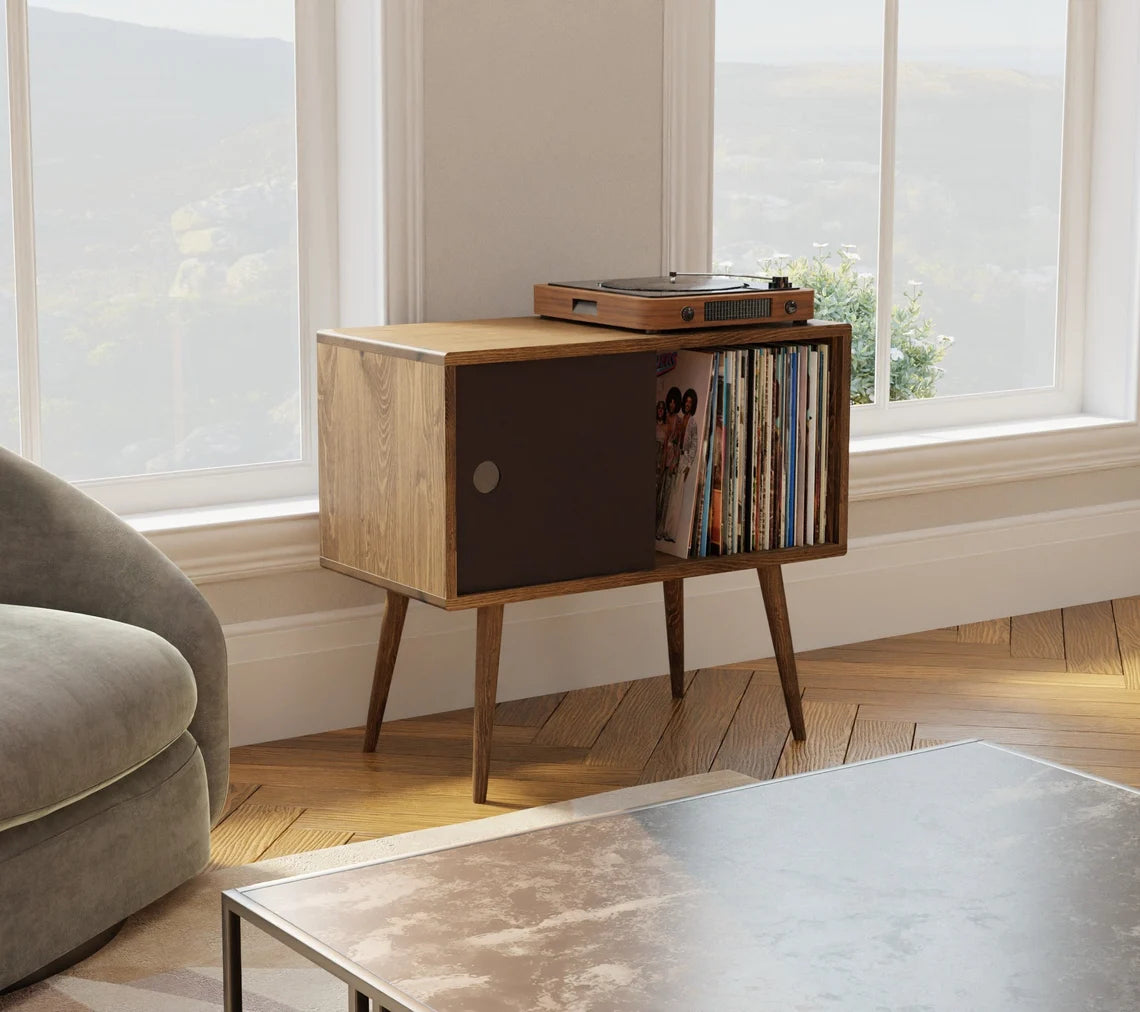 ✨Mid Century Modern Record Console | MCM Vinyl Storage | Record Player Table