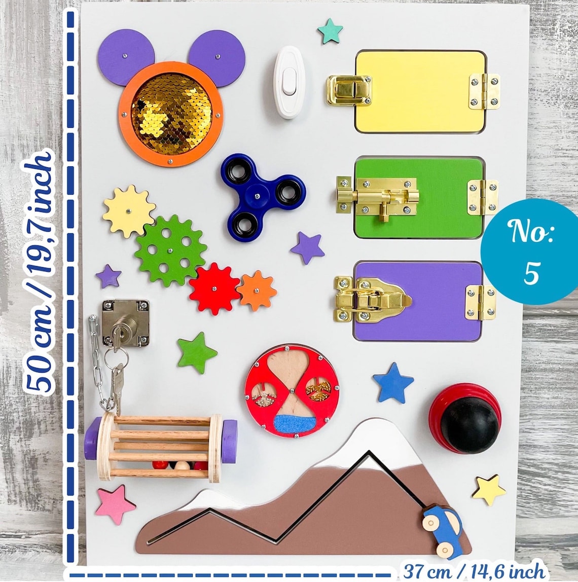 ✨Large Montessori Busy Board, Toddler Wall Activity Board, Montessori Gift for Boys and Girls to Play and Learn at School, Fine Motor Skills