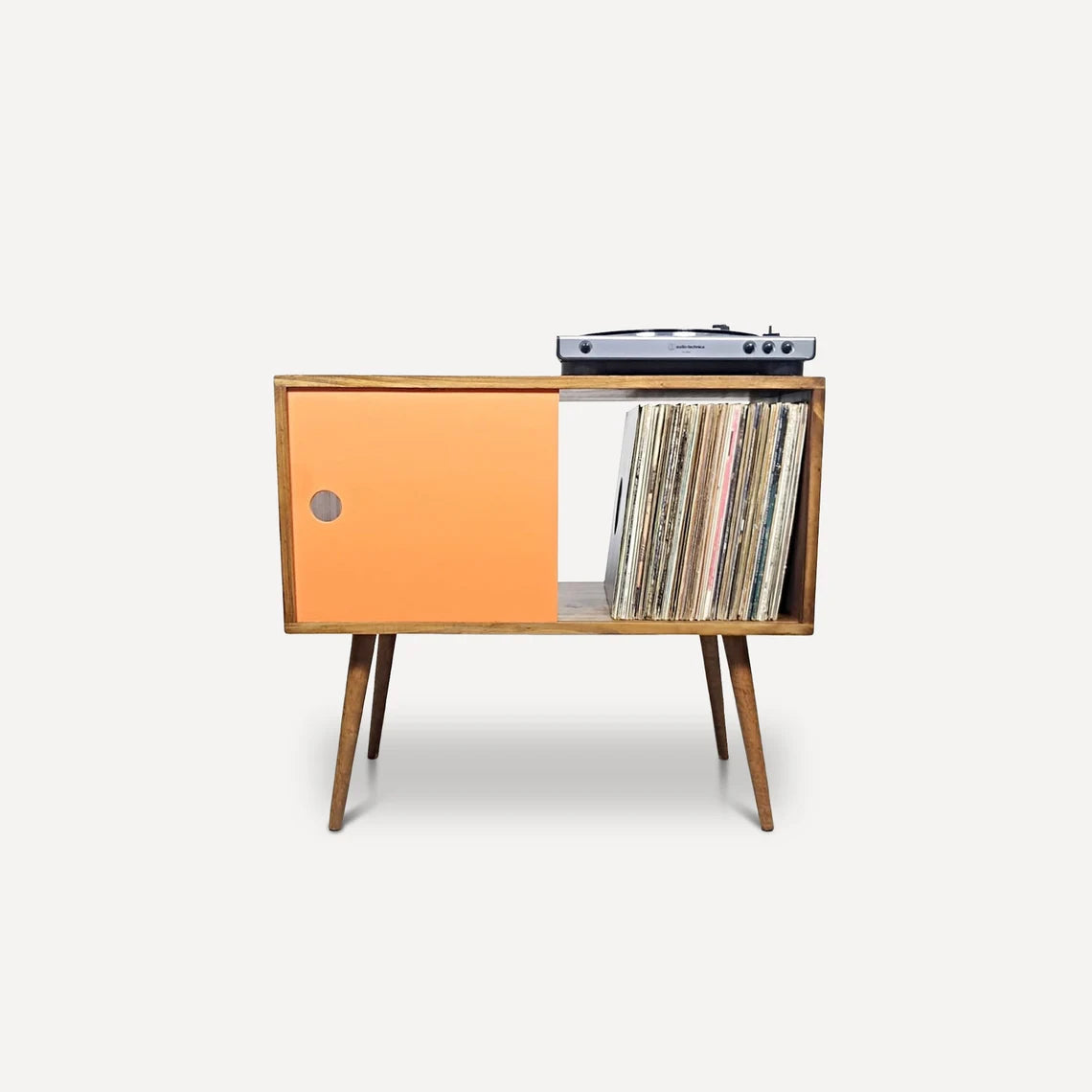 ✨Mid Century Modern Record Console | MCM Vinyl Storage | Record Player Table