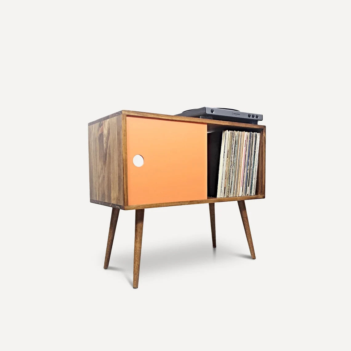 ✨Mid Century Modern Record Console | MCM Vinyl Storage | Record Player Table
