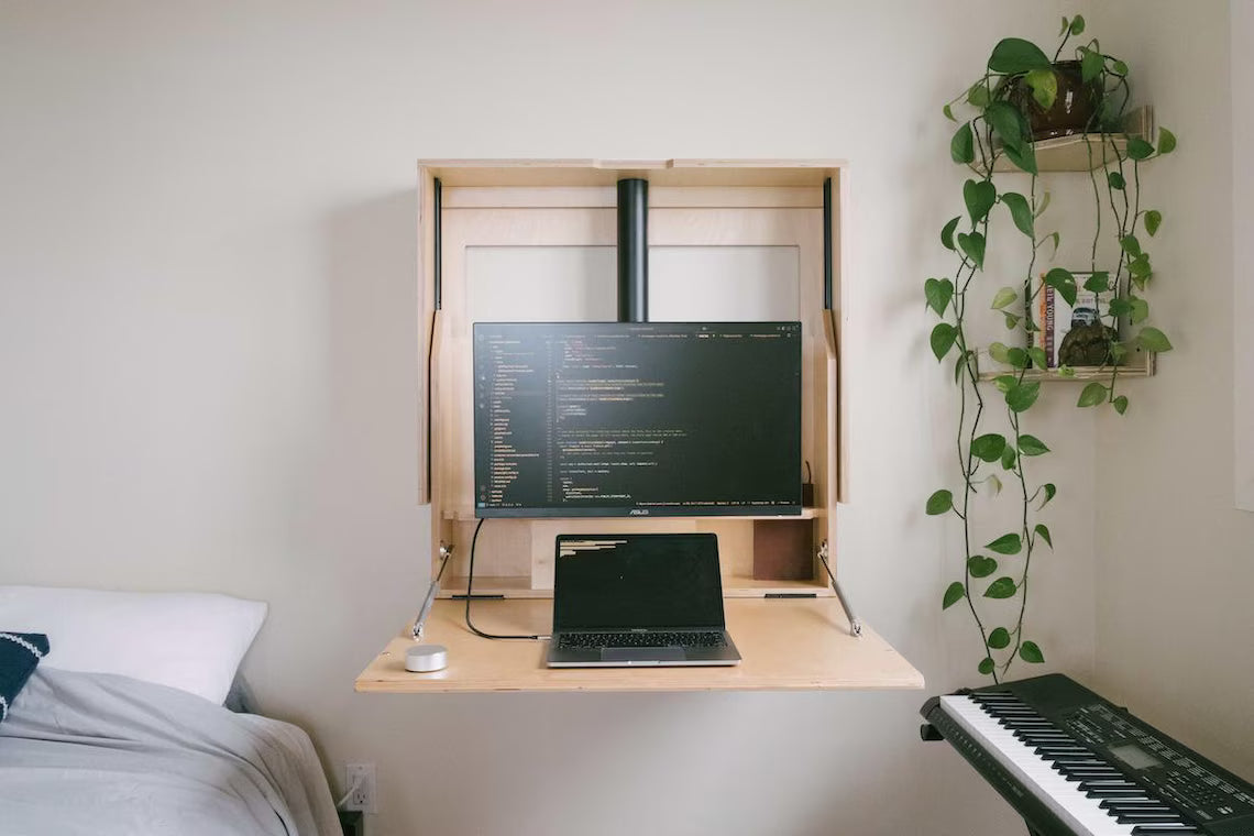 ✨Wall-mounted, fold-away, electric sit-stand Murphy desk