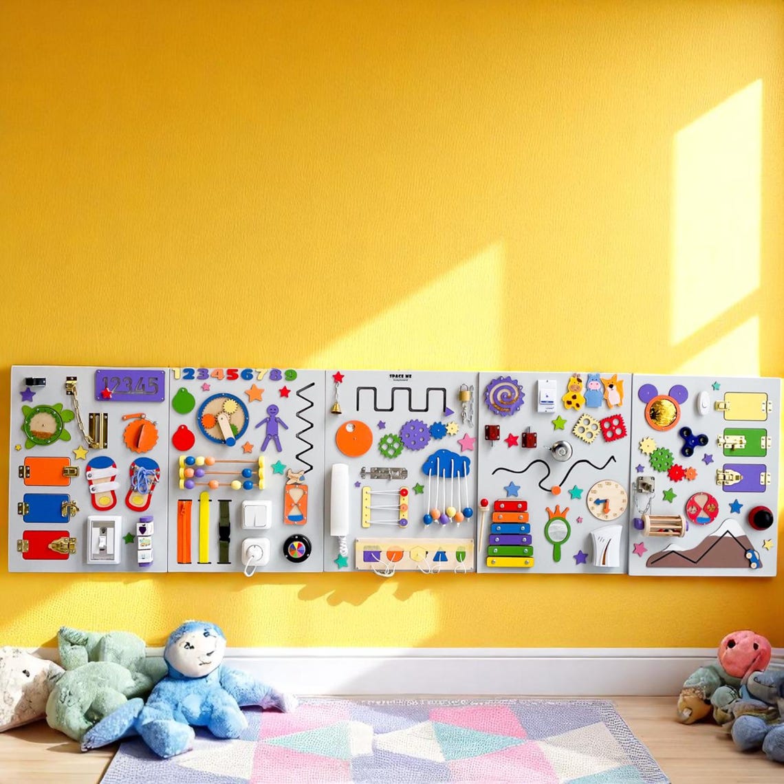 ✨Large Montessori Busy Board, Toddler Wall Activity Board, Montessori Gift for Boys and Girls to Play and Learn at School, Fine Motor Skills