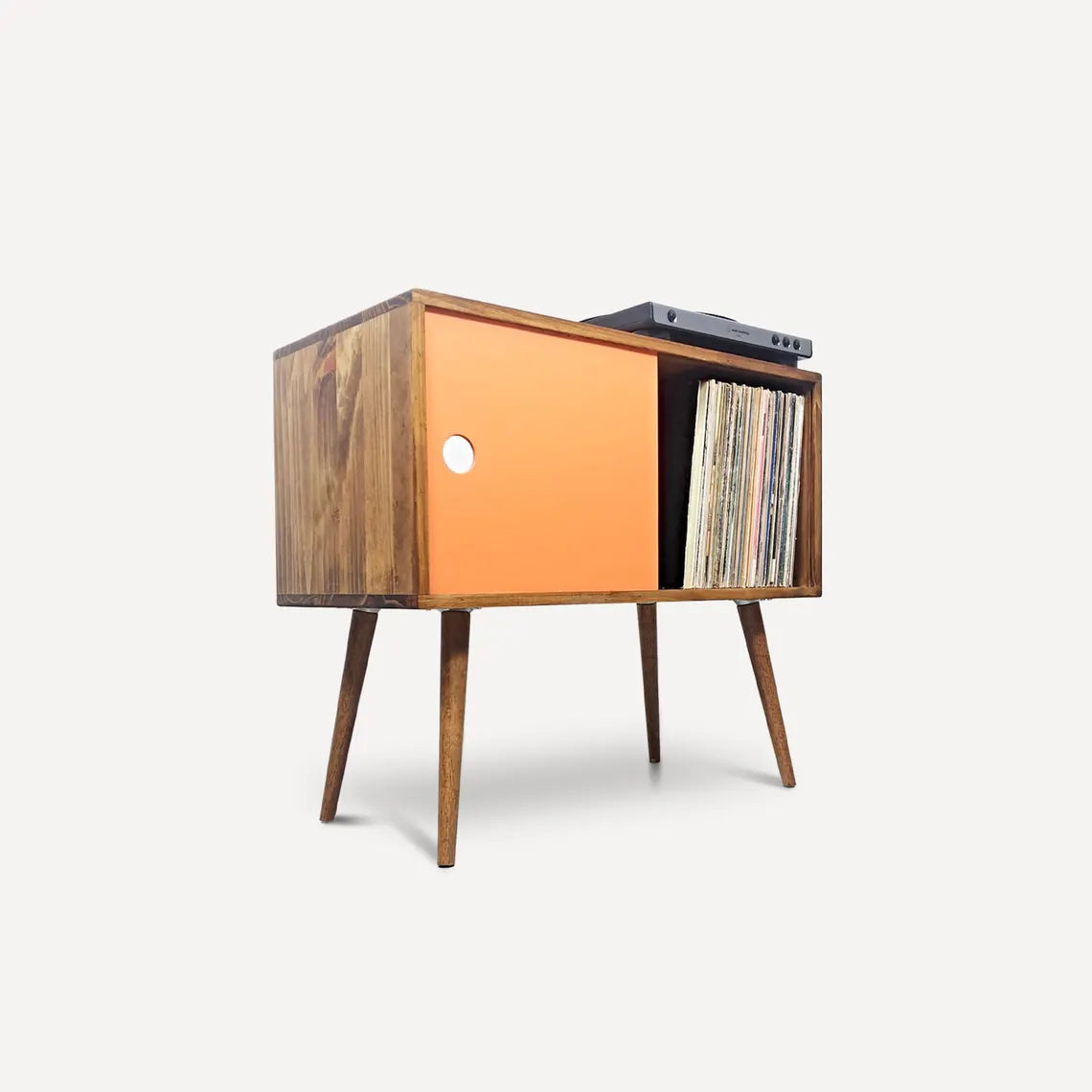 ✨Mid Century Modern Record Console | MCM Vinyl Storage | Record Player Table
