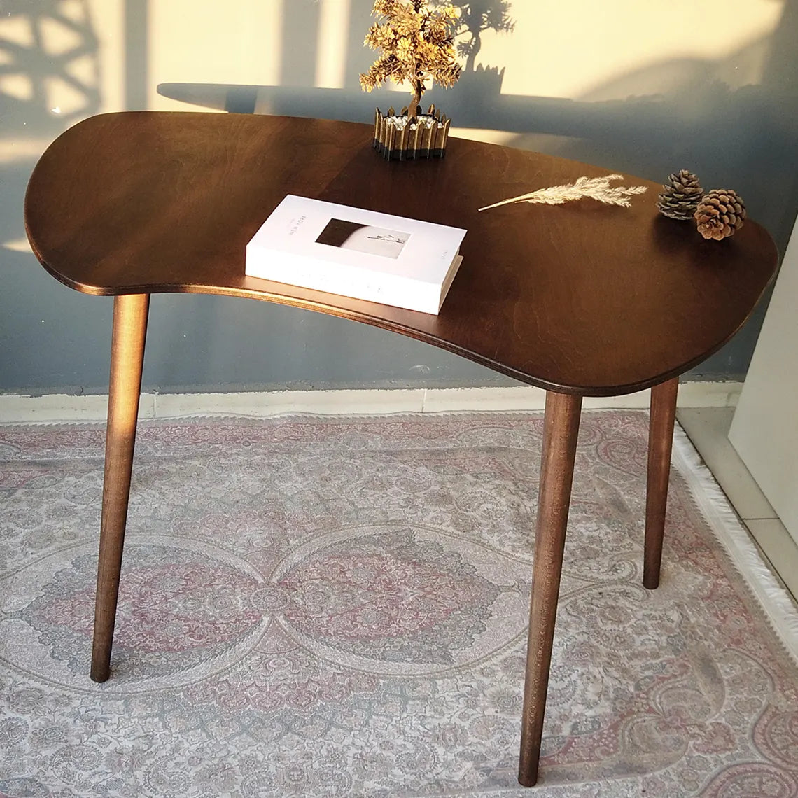 Rustic Wooden Elipse Modern Desk