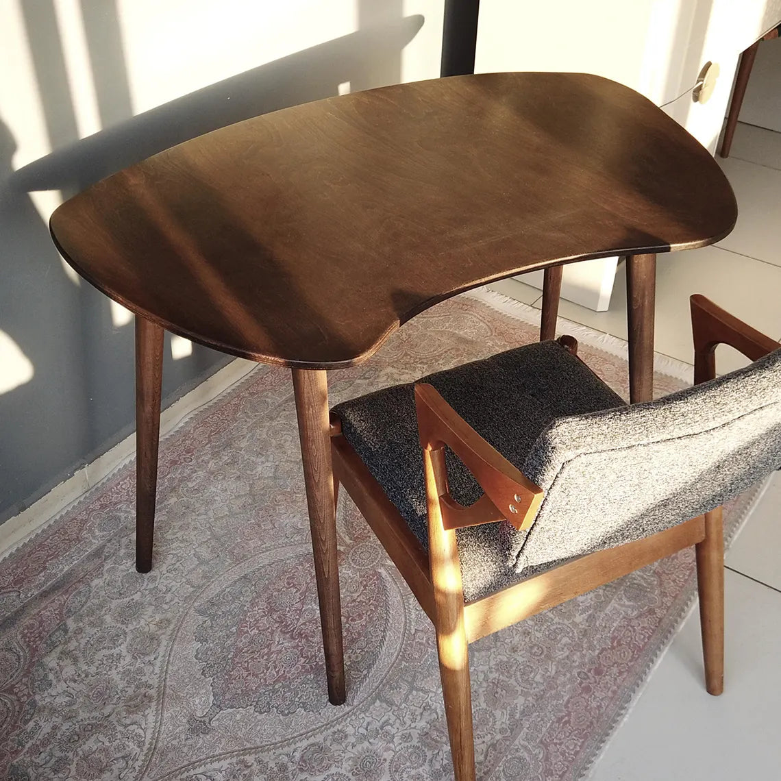 Rustic Wooden Elipse Modern Desk